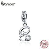 Alphabet Pendant 925 Sterling Silver Charm for Bracelets and Necklace