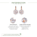 Flower Stud Earrings with Zircon Stone Women Birthday Gift JIE014