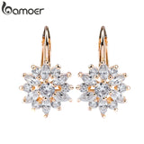 Flower Stud Earrings with Zircon Stone Women Birthday Gift JIE014
