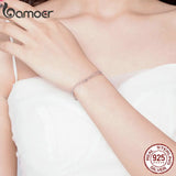 925 Silver Double Layers Beads Chain Bracelet Women Jewelry