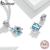 925 Sterling Sea Elves Series Silver Charm Bead Animal Turtle Starfish Pendant