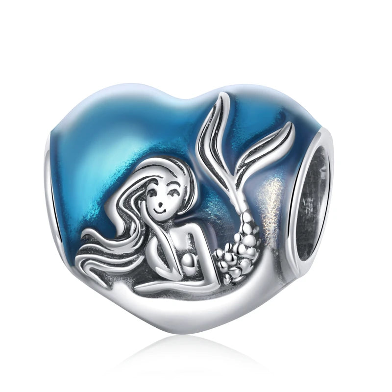 925 Sterling Sea Elves Series Silver Charm Bead Animal Turtle Starfish Pendant