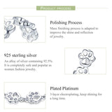 925 Sterling Silver Cat & Dog Footprints Paw Trail Ring for Women