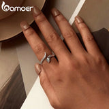 925 Silver Snake Ring Green Zircon Retro Textures Jewelry