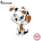 925 Silver Puppy Dog Bead Charm Bracelet Enamel Pet Bead Accessories