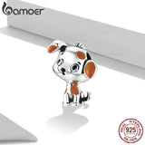 925 Silver Puppy Dog Bead Charm Bracelet Enamel Pet Bead Accessories