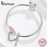 925 Silver Cupid Arrow Heart Wing Love Pendant Bracelet