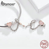 925 Silver Cupid Arrow Heart Wing Love Pendant Bracelet