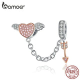925 Silver Cupid Arrow Heart Wing Love Pendant Bracelet