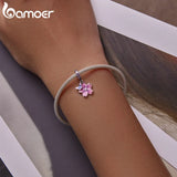 925 Silver Butterfly Flower Charm Pendant for Bracelet Women