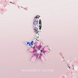 925 Silver Butterfly Flower Charm Pendant for Bracelet Women