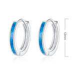 925 Silver CZ Female Hoop Earrings Women's Jewelry