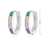 925 Silver CZ Female Hoop Earrings Women's Jewelry
