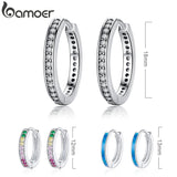 925 Silver CZ Female Hoop Earrings Women's Jewelry