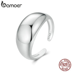 925 Silver Adjustable Chunky Statement Ring for Women