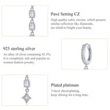 925 Silver CZ Dangle Earrings for Wedding, Women Fine Jewelry