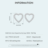 925 Silver Line Stud Earrings Zircon Sparkle for Women Engagement