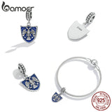 925 Silver Double Head Eagle Shield Pendant American Army Charm