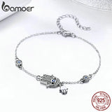 Silver Fatima Hand Evil Eye Hamsa Bracelet