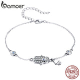 Silver Fatima Hand Evil Eye Hamsa Bracelet