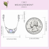 925 Silver Hands & Love Charm Opal Heart Pendant for Bracelet Women
