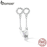 925 Silver Hands & Love Charm Opal Heart Pendant for Bracelet Women