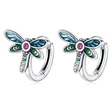 925 Silver Ladybug Dragonfly Buckle Earrings SCE1172