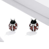 925 Silver Ladybug Dragonfly Buckle Earrings SCE1172