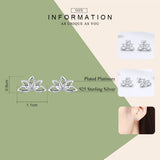 925 Sterling Silver Lotus Stud Earrings Flower Silver Jewelry BSE024