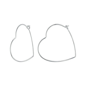 925 Silver Heart Huggie Earrings, Hypoallergenic Jewelry