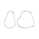 925 Silver Heart Huggie Earrings, Hypoallergenic Jewelry