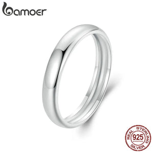 925 Silver Luster Ring Stackable Finger Ring for Women