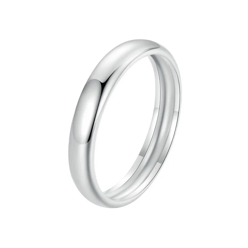 925 Silver Luster Ring Stackable Finger Ring for Women