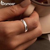 925 Silver Luster Ring Stackable Finger Ring for Women
