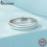 925 Silver Luster Ring Stackable Finger Ring for Women