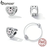 Sterling Silver Princess Charm Pink Dress Crown Bead