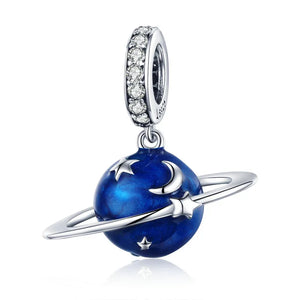 925 Silver Moon Star Pendant Enamel Charms SCC933