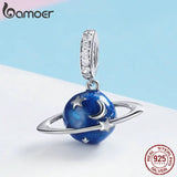 925 Silver Moon Star Pendant Enamel Charms SCC933
