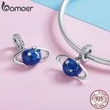 925 Silver Moon Star Pendant Enamel Charms SCC933