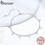 925 Silver Geometric Crystal CZ Link Chain Bracelet for Women SCB103