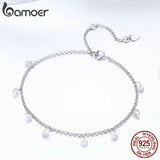 925 Silver Geometric Crystal CZ Link Chain Bracelet for Women SCB103