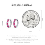 925 Silver Pink Ear Buckles for Women Platinum Earrings