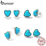 925 Silver Turquoise Ear Stud Dream Catcher Evil Eye Star Heart Earring Clip