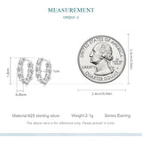 925 Sterling Silver Zircon Hoop Earrings for Women BSE734