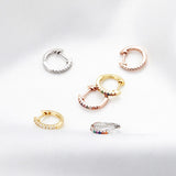 925 Silver Small Hoop Earrings CZ Cuff Huggie Earrings Women 8mm 10mm 12mm