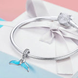925 Silver Mermaid Tail Charm Bead for Bracelets SCC1067