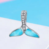 925 Silver Mermaid Tail Charm Bead for Bracelets SCC1067