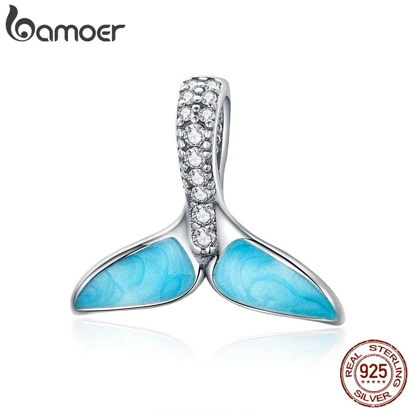 925 Silver Mermaid Tail Charm Bead for Bracelets SCC1067