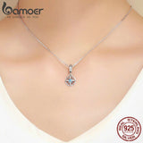 925 Silver Nautical Compass Star CZ Pendant for Jewelry DIY