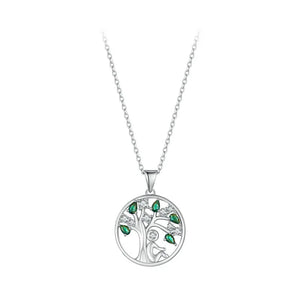 Sterling Silver Tree of Life Necklace, 14K Plated Pendant for Women
